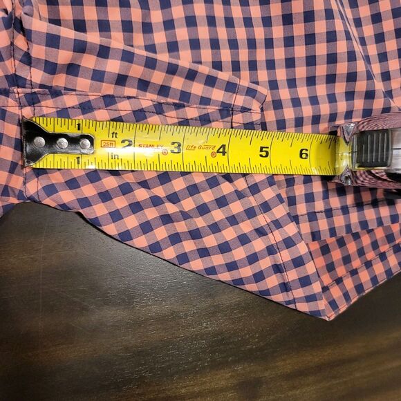 BONOBOS Board Shorts Men's 32x5 Pink Navy Blue Checked Gingham Lined Swim Trunks - Picture 6 of 10